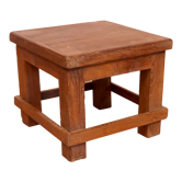 Ancienne table de chevet d'atelier en teck birman