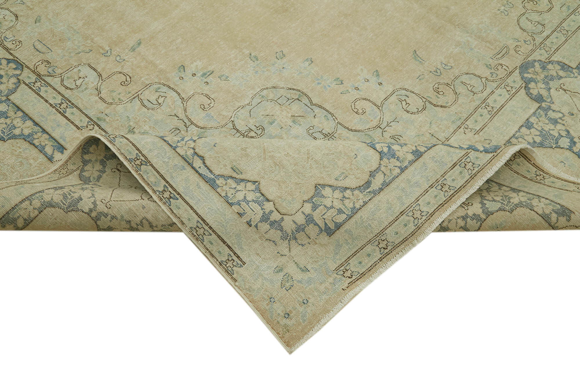 Hand-Knotted Persian Antique 1970s 284 cm x 388 cm Beige Wool Carpet