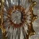 Centre de table / vide poche vintage cristal cofrac transparent et or - 60´