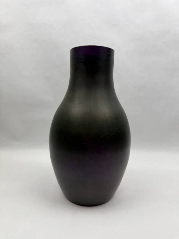 Art Nouveau vase in purple enamelled glass with poppy decoration, Poschinger circa 1900