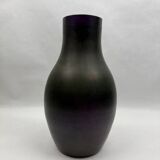 Art Nouveau vase in purple enamelled glass with poppy decoration, Poschinger circa 1900