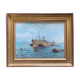 HSP Marine Orientalist port boat signed around 1950 + frame
