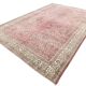 Red & Navy Blue Floral Vintage Persian Rug