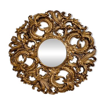 Miroir ancien doré style Baroque / Rococo – Cadre très richement sculpté