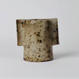 Vase géométrique en grès par Gustave Tiffoche, 1970, Guérande.