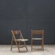 Pair of wooden folding chairs