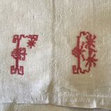 Country sheet in large linen marked FD