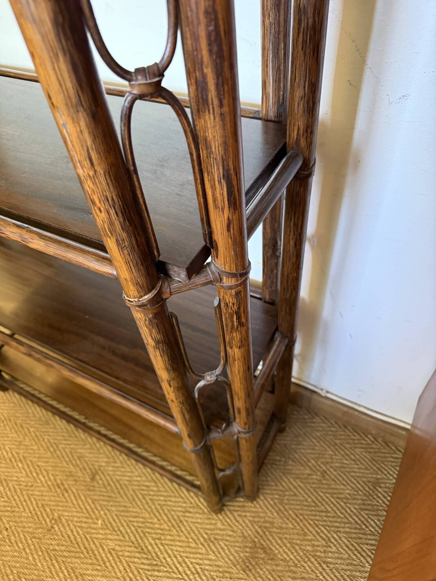 Large vintage rattan shelf/bookcase
