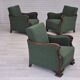 Fauteuil relax danois des années 1950, tissu en laine mélangée verte, bois de hêtre.