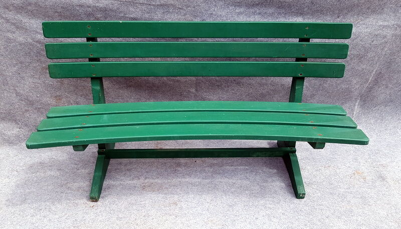 Wooden garden furniture, one table, two benches year 60