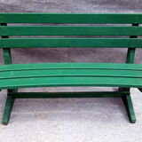 Wooden garden furniture, one table, two benches year 60