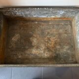 Old galvanized metal locker basket