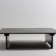 Large rustic brutalist coffee table in patinated wood, 1980s