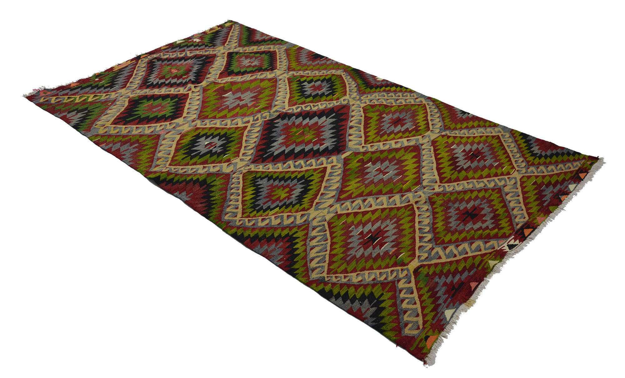 Anatolian handmade kilim rug 290 cm x 178 cm