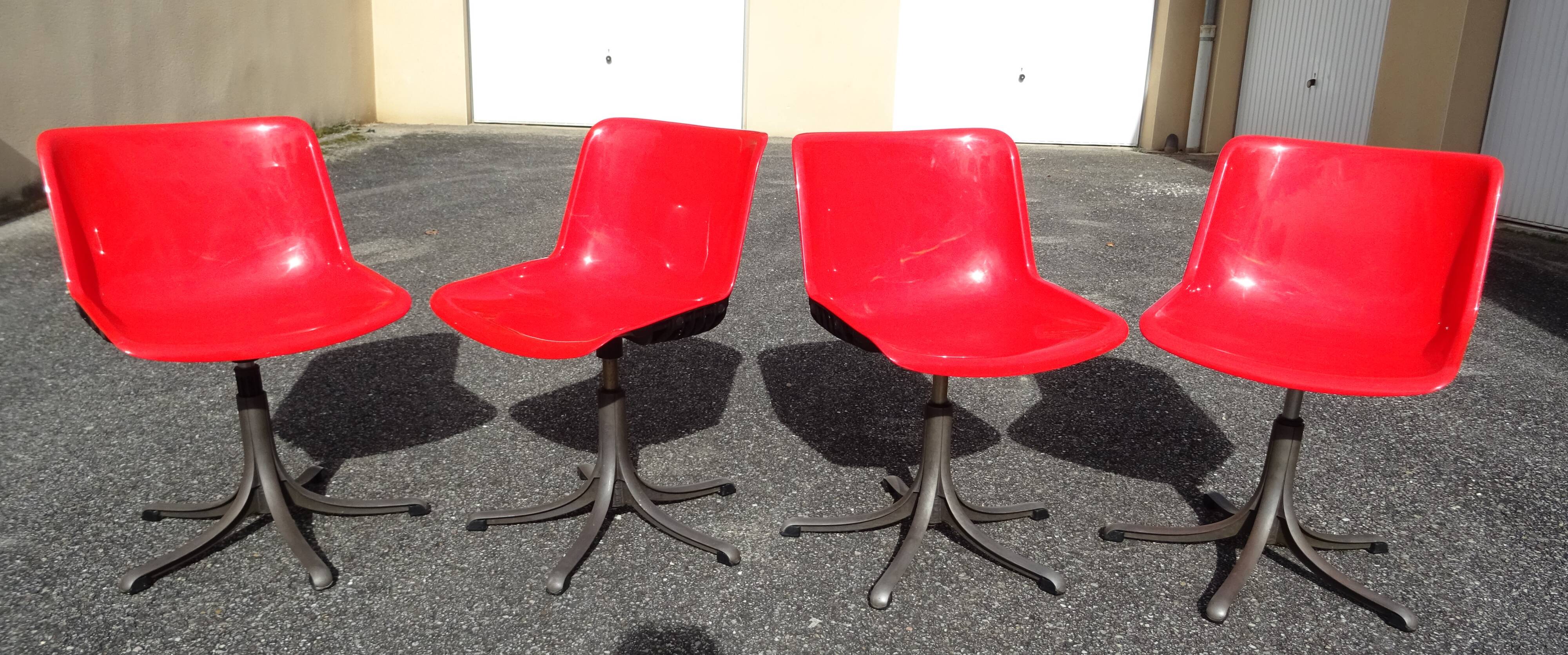 4 Modus chairs designed by Osvaldo Borsani for Tecno vintage