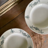 6 assiettes creuses anciennes terre de fer Lonchamp Sapho