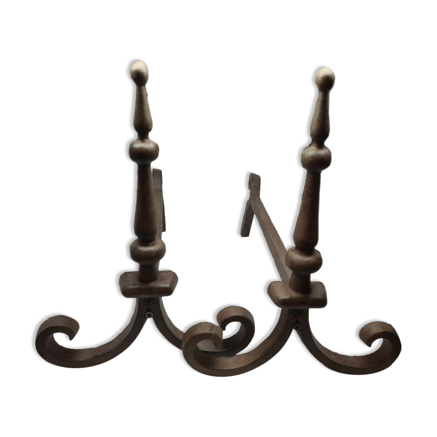 Pair of cast iron chenets
