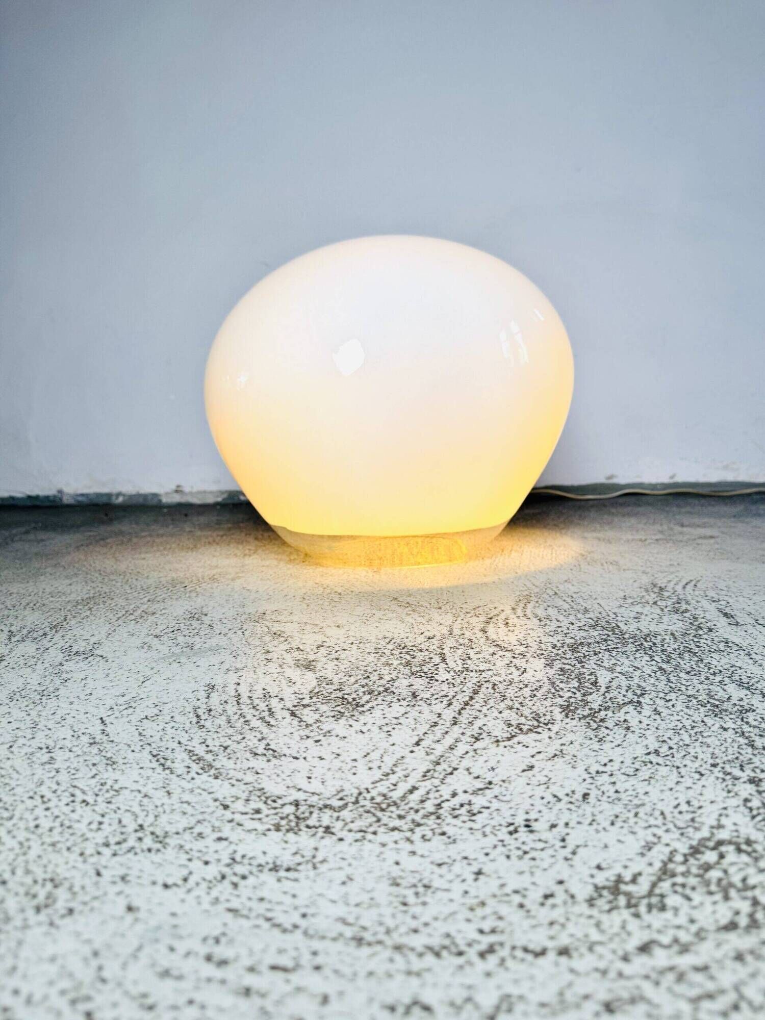 Large 'Nessa' Murano Glass Sphere Lamp In Opal White By Gino Vistosi For Vistosi, Italy 1970S