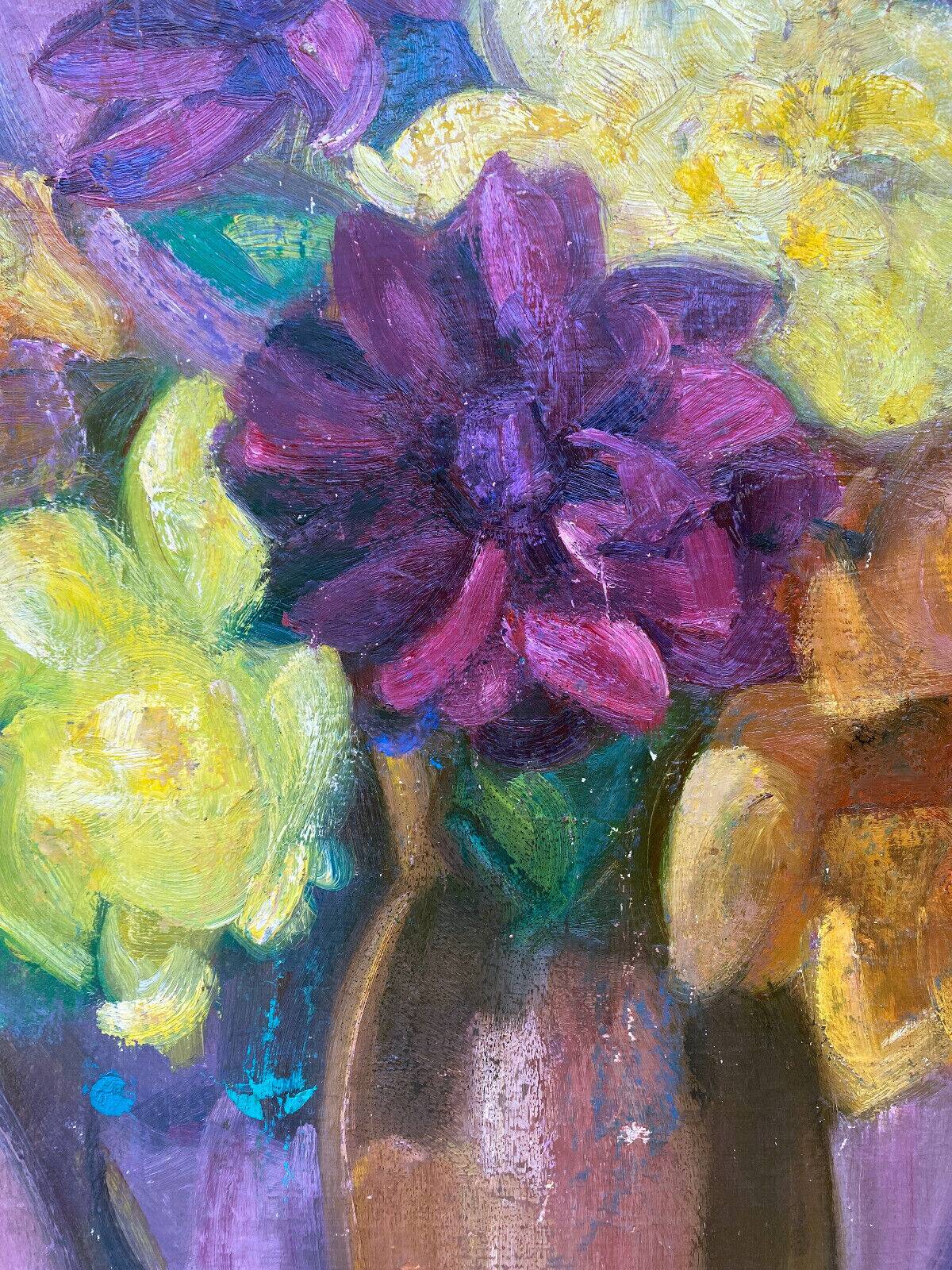 Hsp painting "bouquet of flowers in vase" germaine claudot (1903-1996) workshop