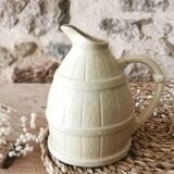 Pichet Tonneau Vintage, Barbotine blanc cassé