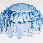 Vintage decorative plate in light blue glass, Italy, 1960s.