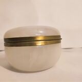 Round alabaster jewelry box