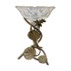 Antique bronze and brass mounted vase with engraved glassware