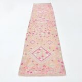 Geometric Tribal Design Runner Rug, Decorative Hallway Runner, 83x340 Cm