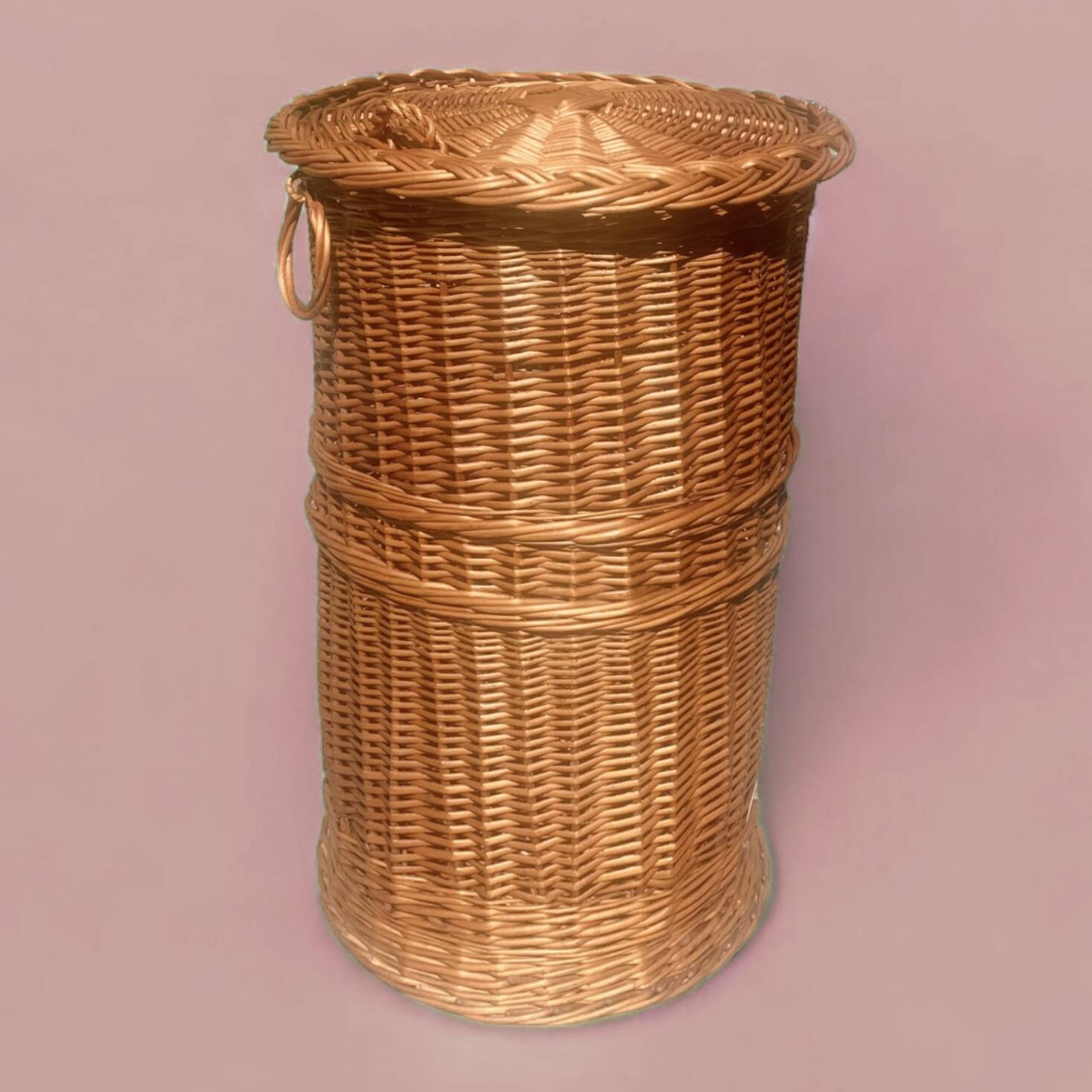 Vintage wicker laundry basket