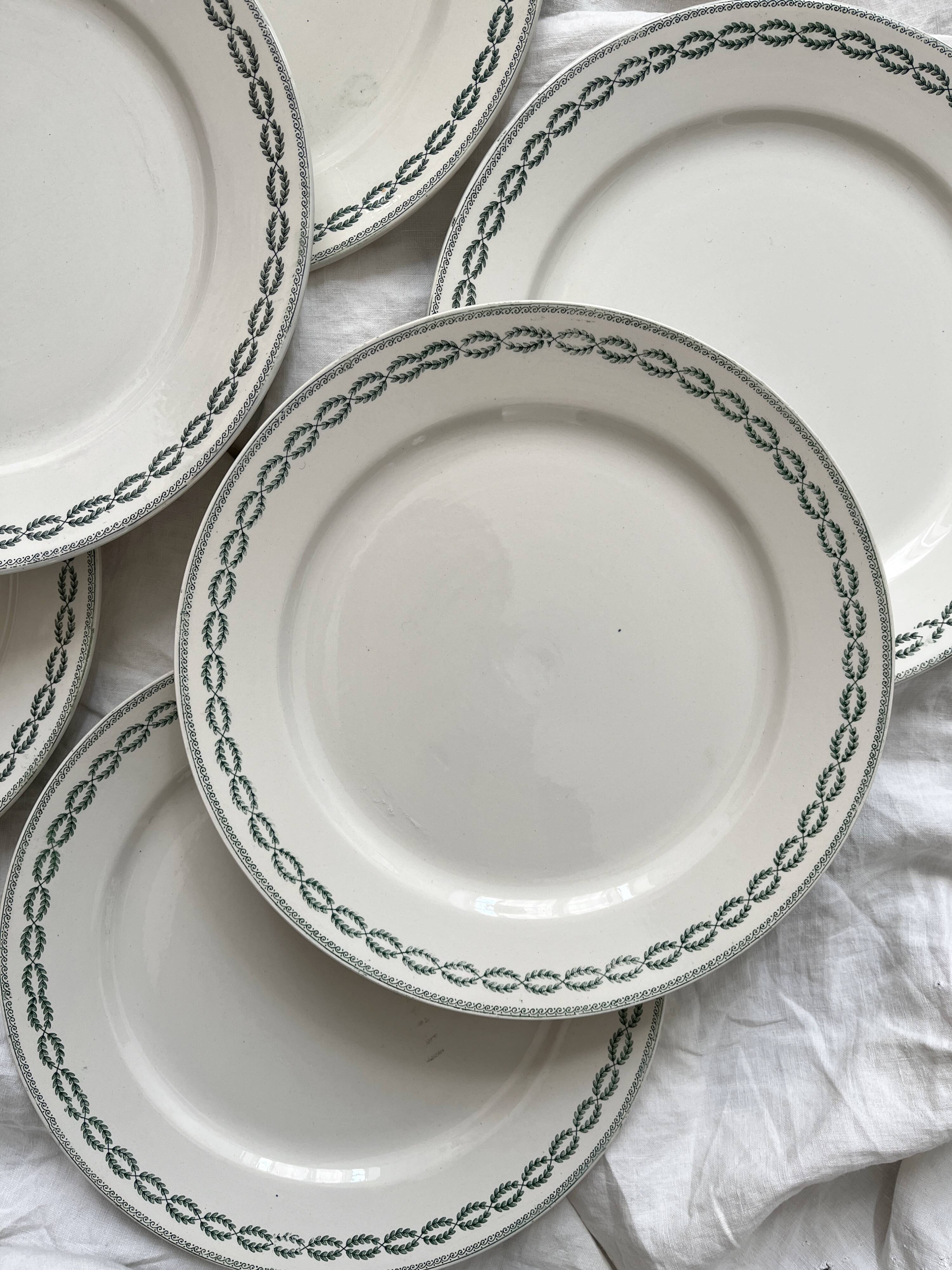 6 flat plates in iron earth "Nobilis" U&C Sarreguemines
