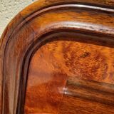 Bed in solid walnut and very old walnut burl