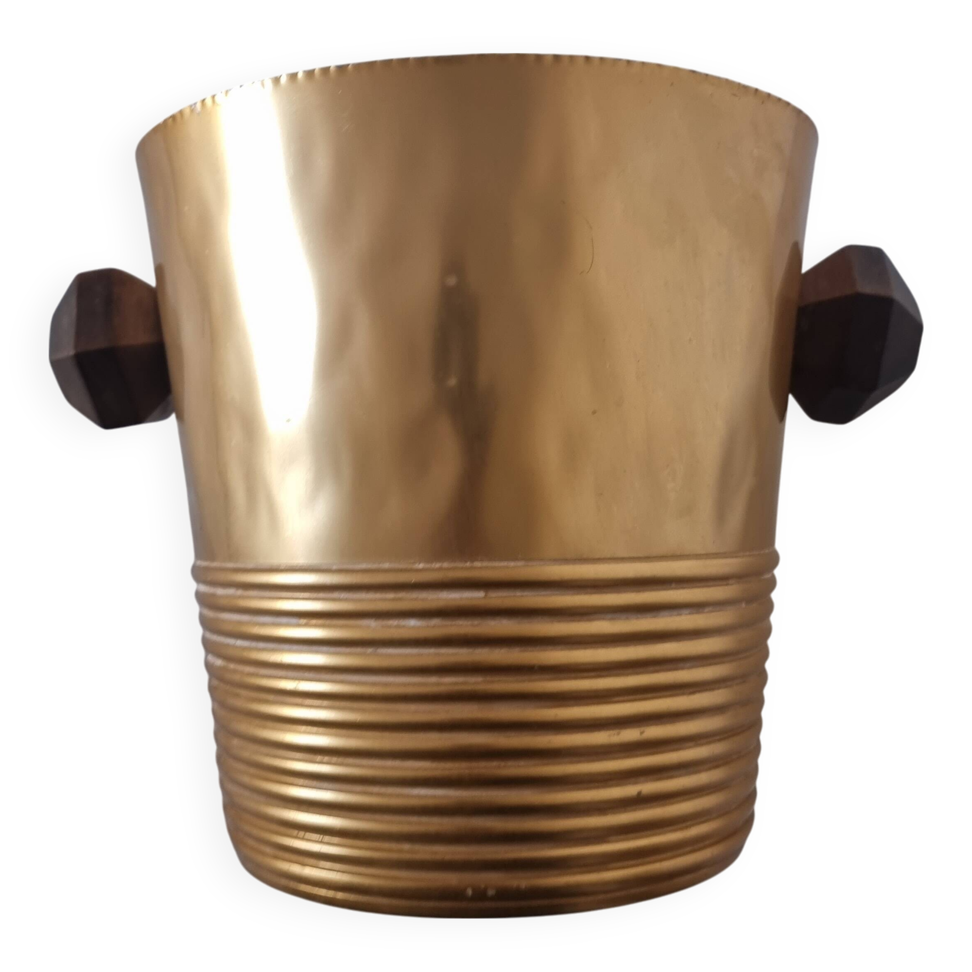 Champagne bucket or art deco champagne bucket 1930 gilded wood