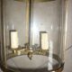 Antique glass and brass lantern pendant light, 3 lights