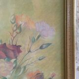 Tableau ancien au bouquet