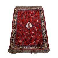 Good quality old oriental rug 100x73cm in red color