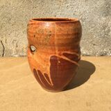 Vase avec coulures en grès émaillé
