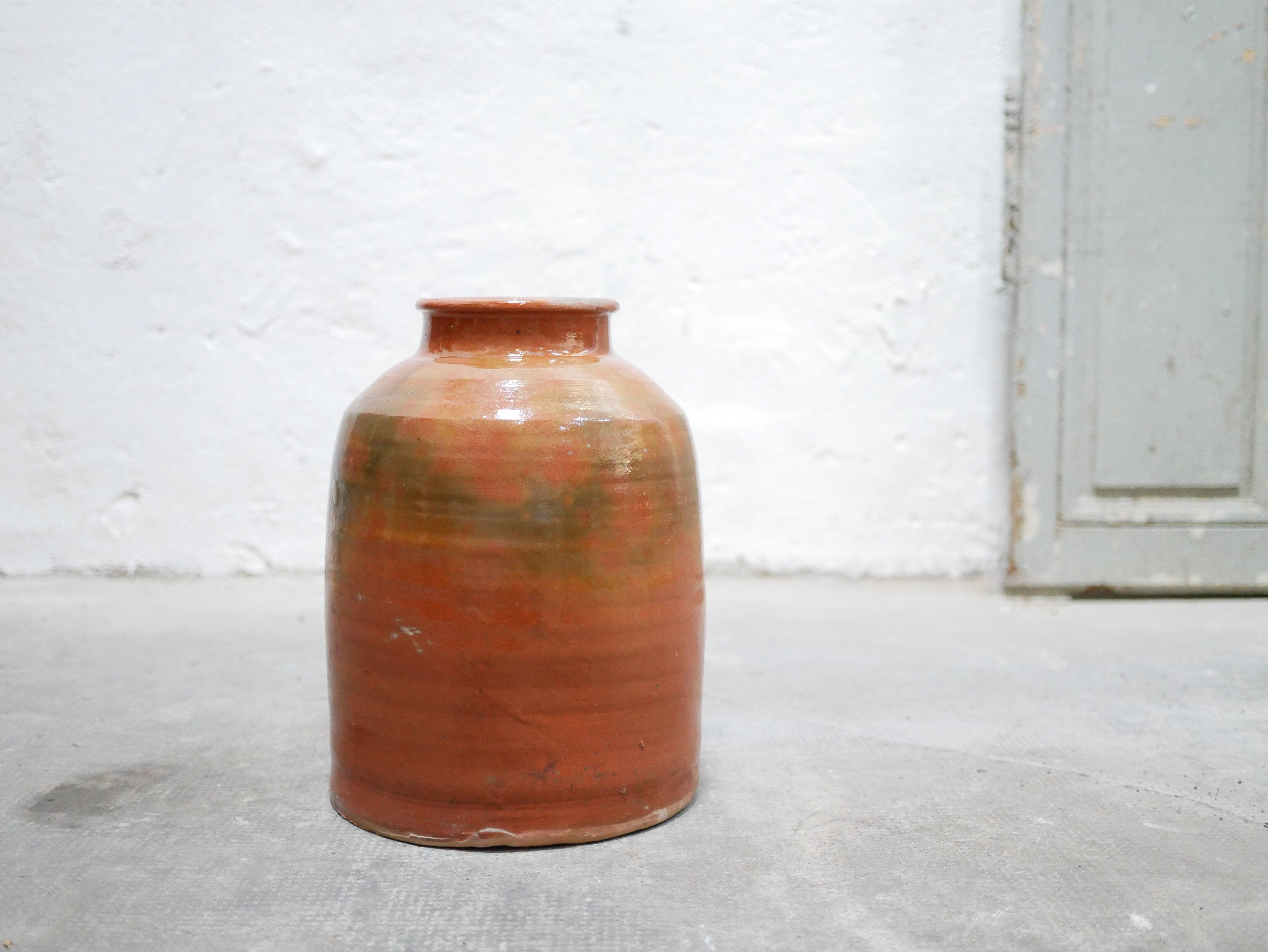 Vintage glazed terracotta pot
