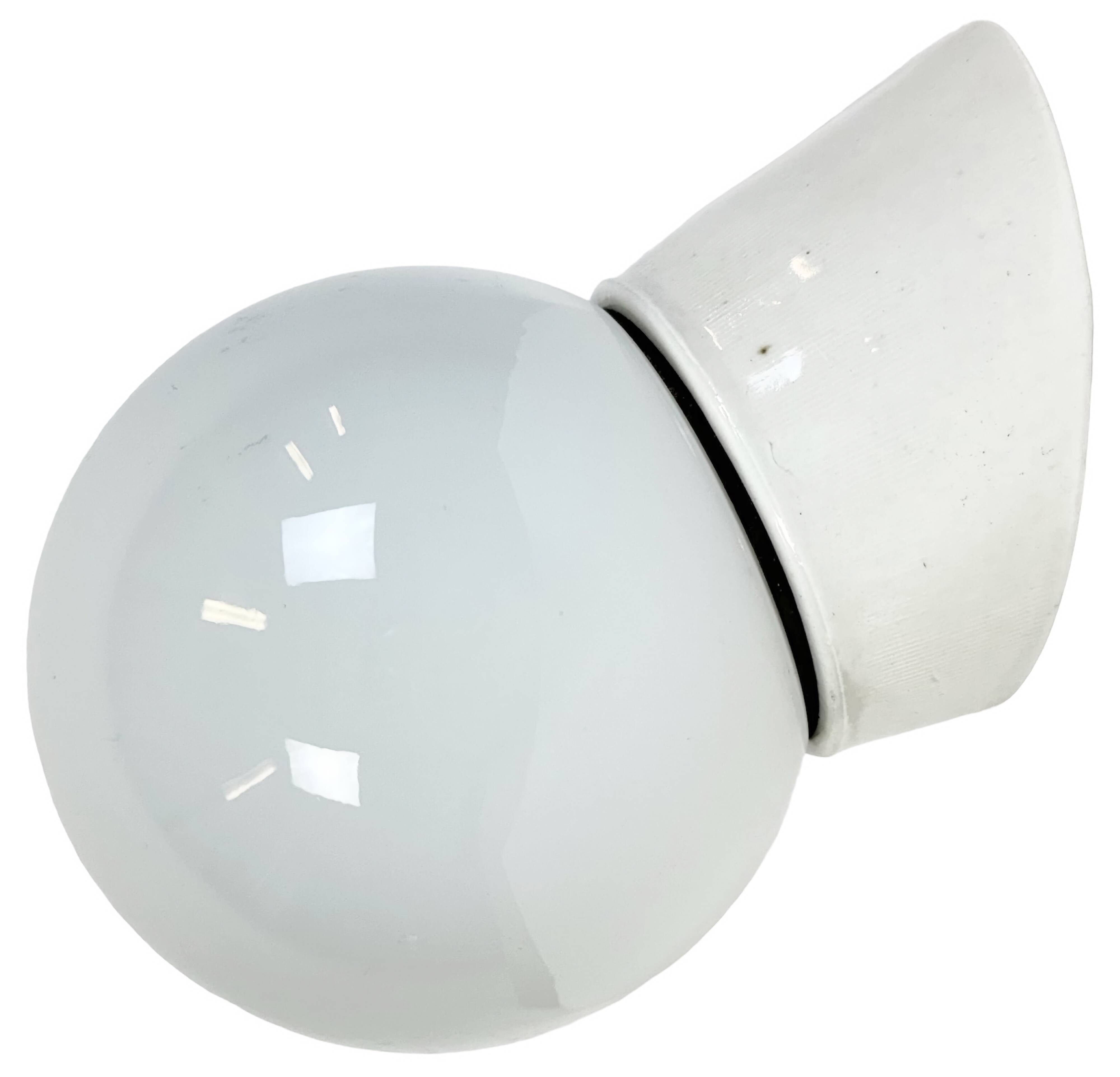 Vintage White Porcelain Wall Light, 1970s