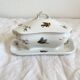 Antique Haviland Limoges porcelain sauce boat with lid, bird decor