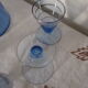 Service a liqueur verre bleu et argent vintage 50's
