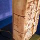 Vintage "Egyptomania" lamp in ceramic and patinated brass