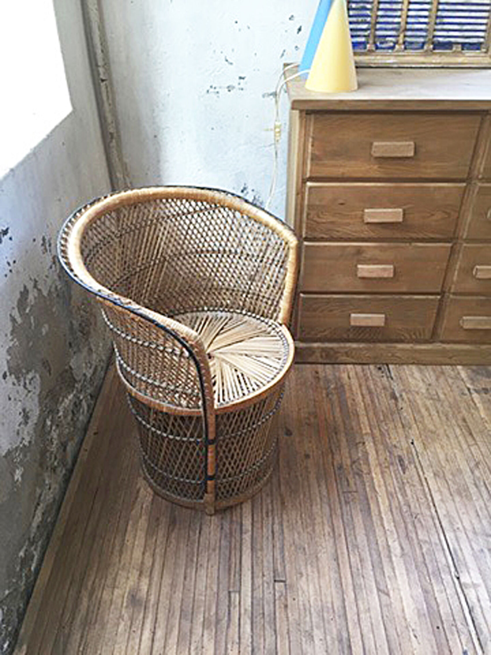 Fauteuil en osier vintage