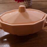 Longwy ceramic pink coffee tea set