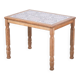 Brutalist Oak Side Table with Tiles, Denmark, 1960s