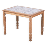 Table d'appoint en chêne brutaliste avec carreaux, Danemark, années 1960