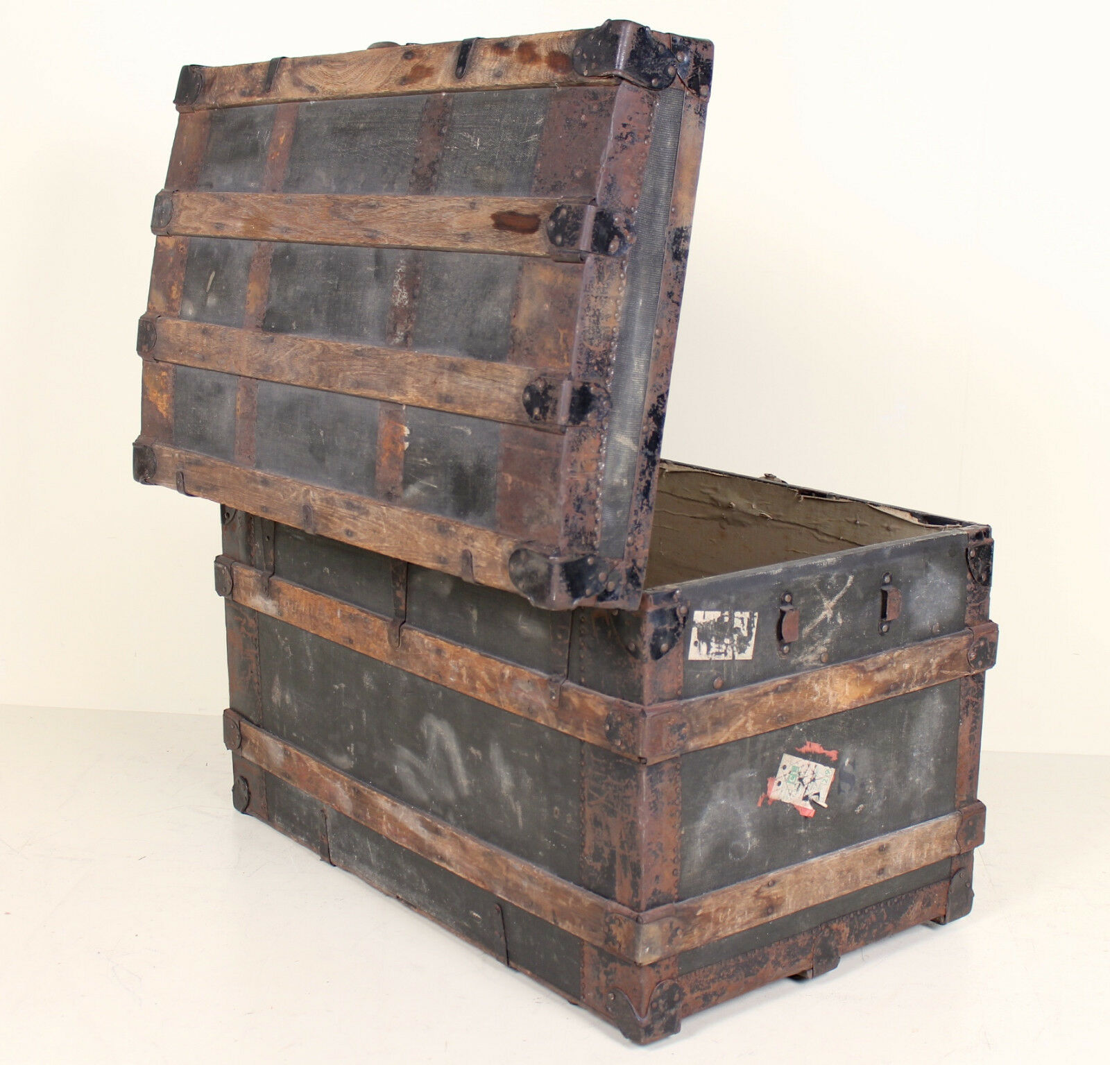 Wood and metal chest from the beginning of the twentieth