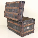 Wood and metal chest from the beginning of the twentieth