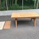 Renovated 1950s wooden Art Deco extendable dining table.