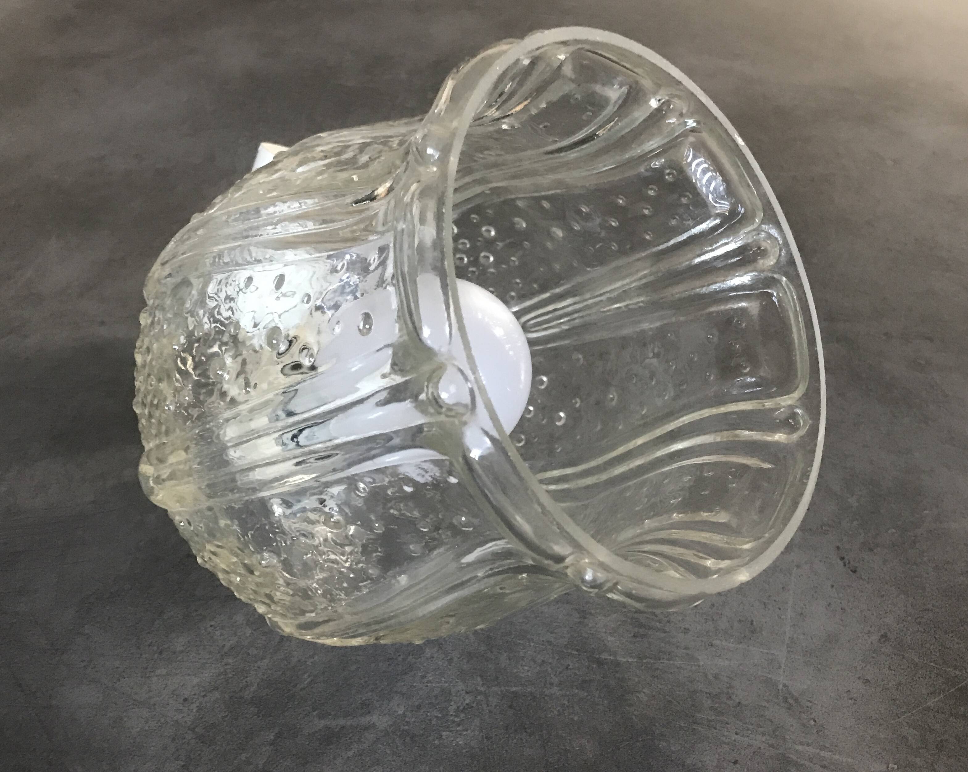 Vintage chandelier pendant lamp in molded glass tulip shape