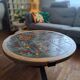 Vallauris coffee table signed drac 1960 wood earthenware steel